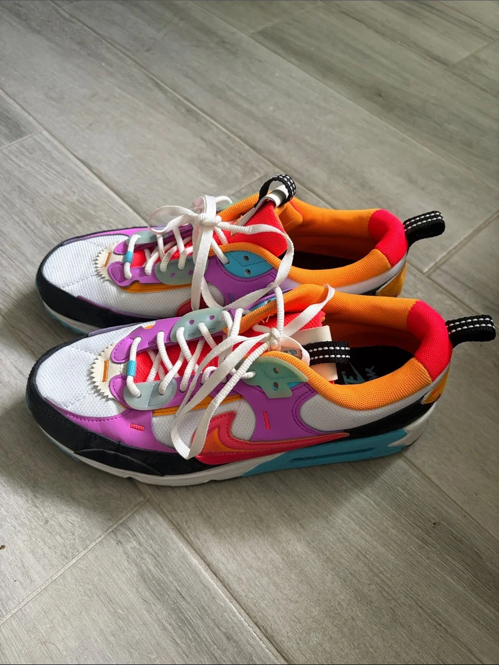 Nike Air Max Multicolor Athletic Sneakers - Pink/Orange/Blue